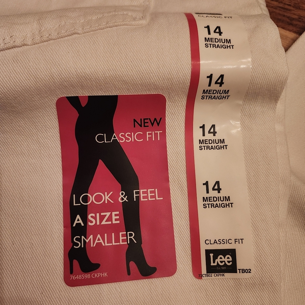Lee White Straight Leg Jeans Minimalist Design - Picture 2 of 12